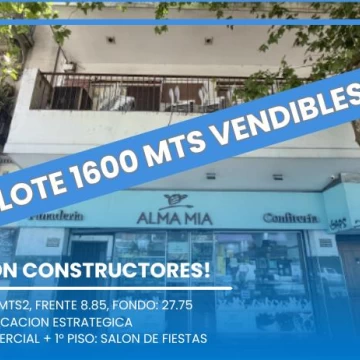 VENTA - ESPECTACULAR LOTE - 1.548 METROS VENDIBLES - ALMAGRO