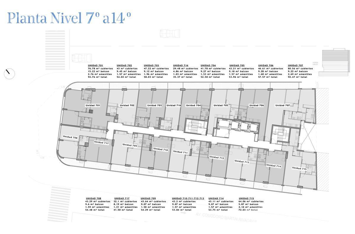 plano planta piso 7 a 14