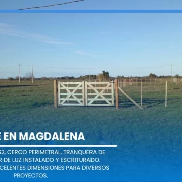 VENTA – LOTE DE 431 m² EN EL PARTIDO DE MAGDALENA