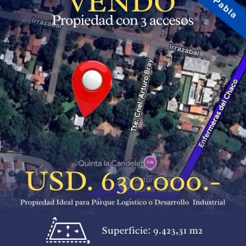 Terreno en venta de 9.423,31 m2 USD. 630.000.-