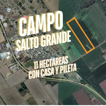 Campo a la venta en Salto Grande, Santa Fe. 11 Hectareas con Casa y pileta