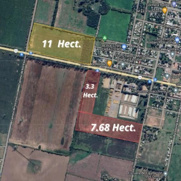 Venta de Campo de  11 Hectareas , sobre la Ruta 9 , en Roldan Santa Fe
