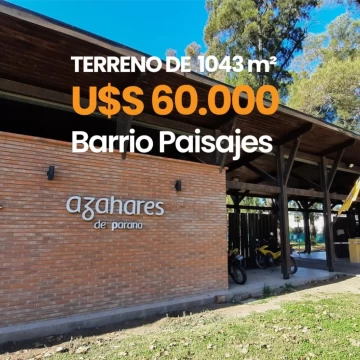 Terreno en venta en Lote 04 en Azahares del Paraná, Barrio Paisajes, Fighiera