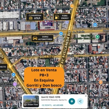 Terreno en venta en Gorriti y Don Bosco, PB + 3 Pisos, para constructora, Rosario 