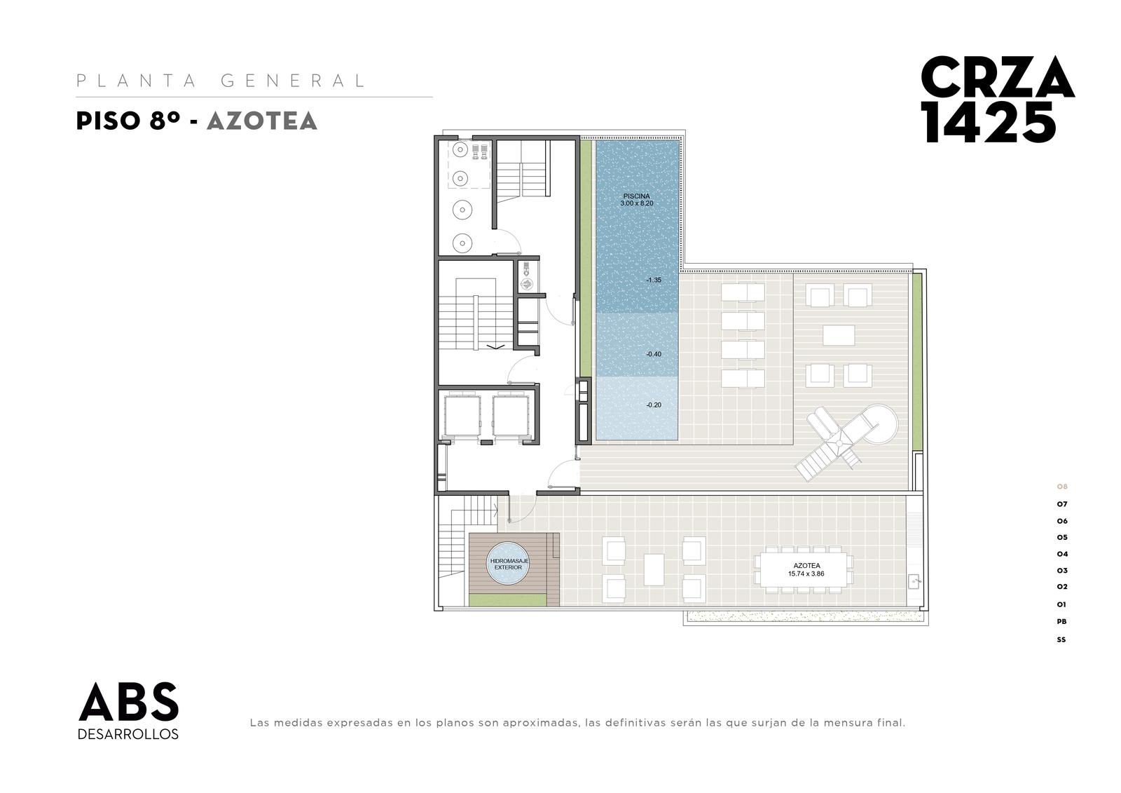 PLANTA PISO 8 - AZOTEA (AMENITIES)