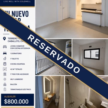 Alquiler departamento 2 ambientes a estrenar en Caballito Norte