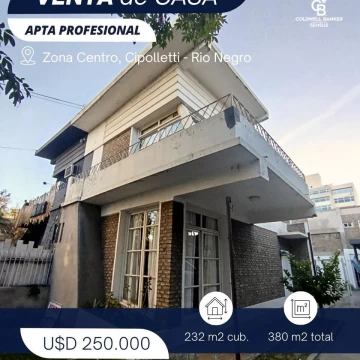 Casa en venta en el centro de cipolletti