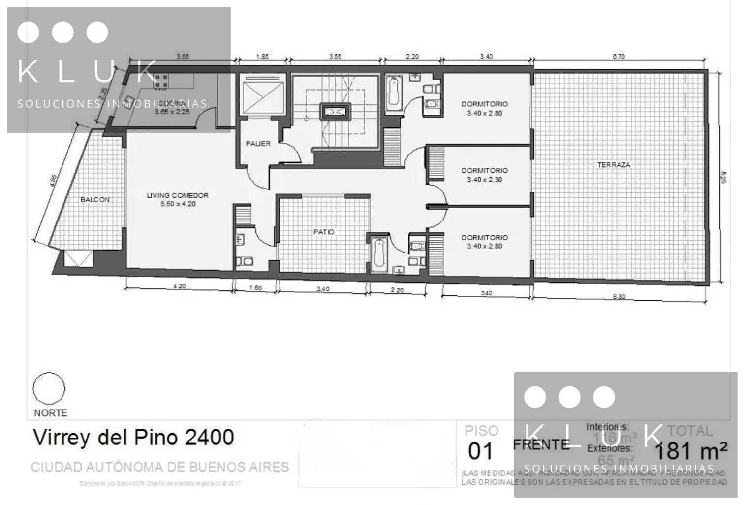 PLANO DEL PISO 1 (CON PATIO)