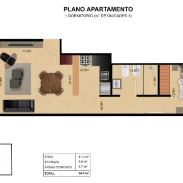 Venta Apartamento 1 Dormitorio en Cordon