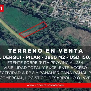Terreno de 3.860 m2 en Presidente Derqui