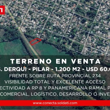 Terreno de 1200 m2 sobre Ruta 234 en Presidente Derqui
