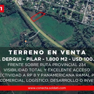 Terreno de 1.800 m2 sobre Ruta 234 en Presidente Derqui