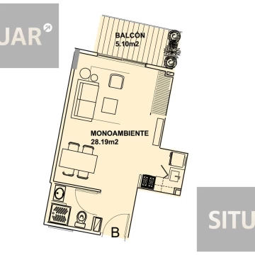 Departamento monoambiente en venta en construcción  Villa Urquiza