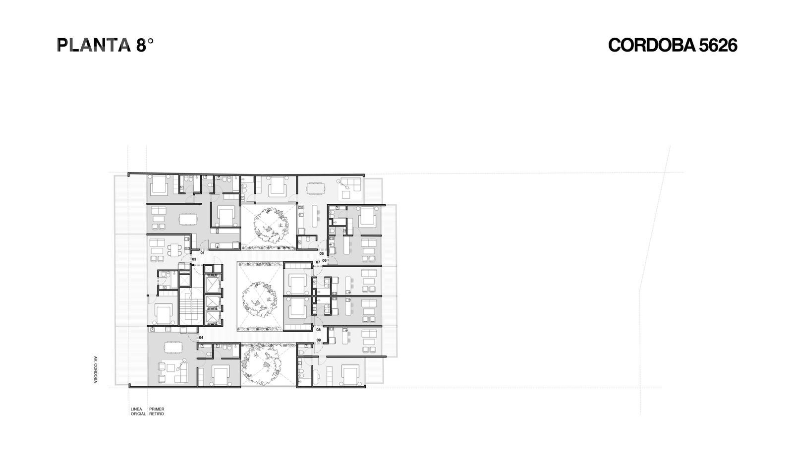 plano planta piso 8