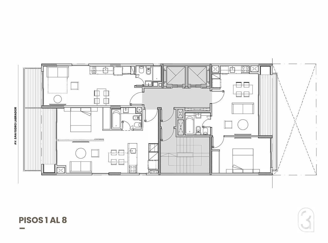 plano planta piso 1 a 8