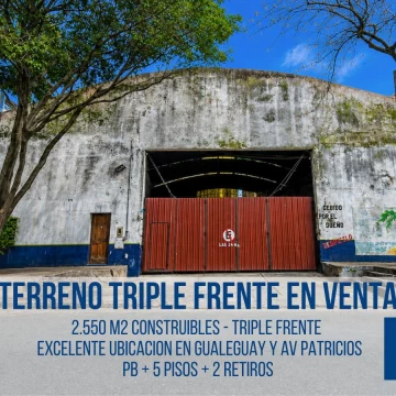 La Boca Terreno 701m2 Triple Frente