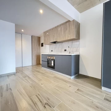 Departamento monoambiente con balcón y terraza