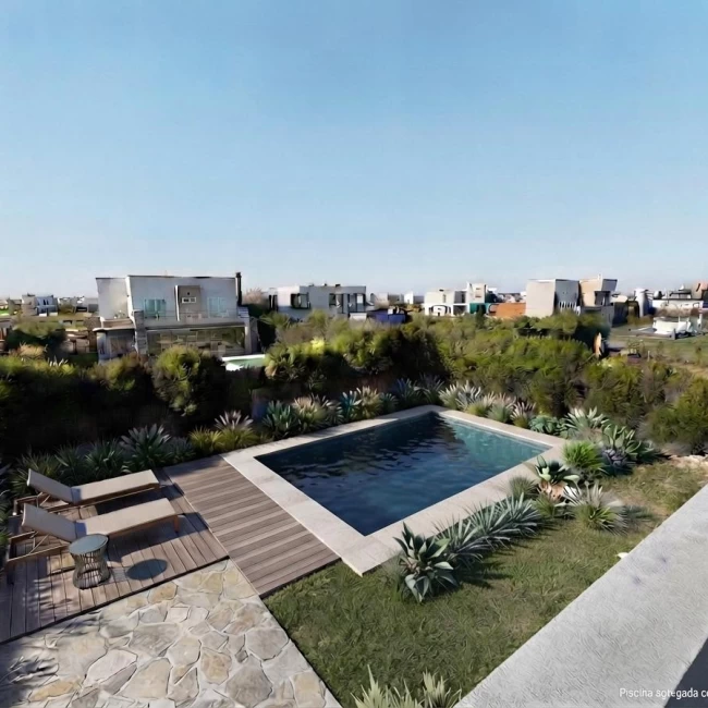 VENTA Casa de 4 Ambientes con escritorio a Estrenar en Villalobos con Piscina y cochera 3 autos