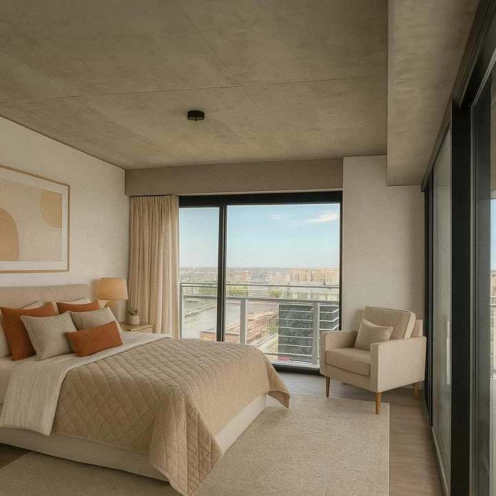 Departamento alto de 3 ambientes con cochera y gran balcón – Quartier del Bajo