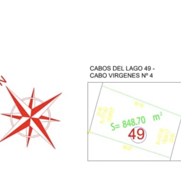 Lote de 848 m2 a la laguna en venta en Cabos del Lago