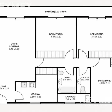 Departamento en venta de 3 dormitorios en Barrio Norte