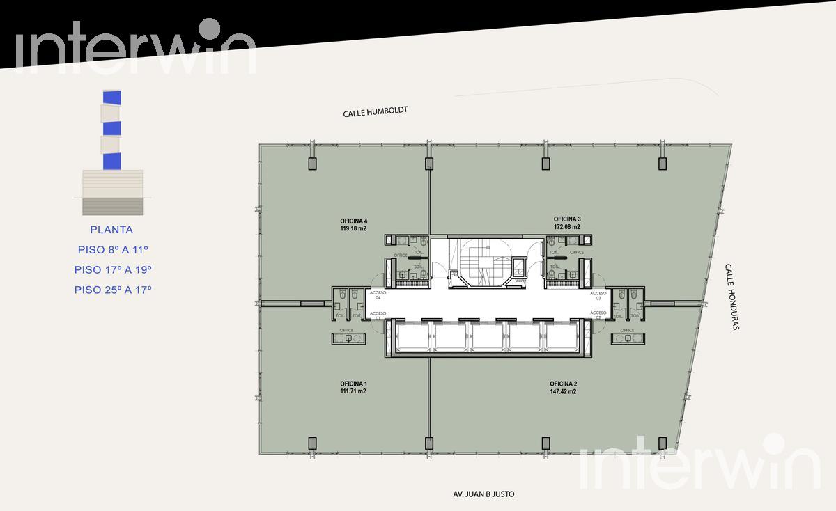 plano planta pisos 8 a 11 - 17 a  19 - 25 a 27