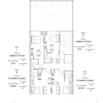 Departamento en venta Paternal 1 ambientes