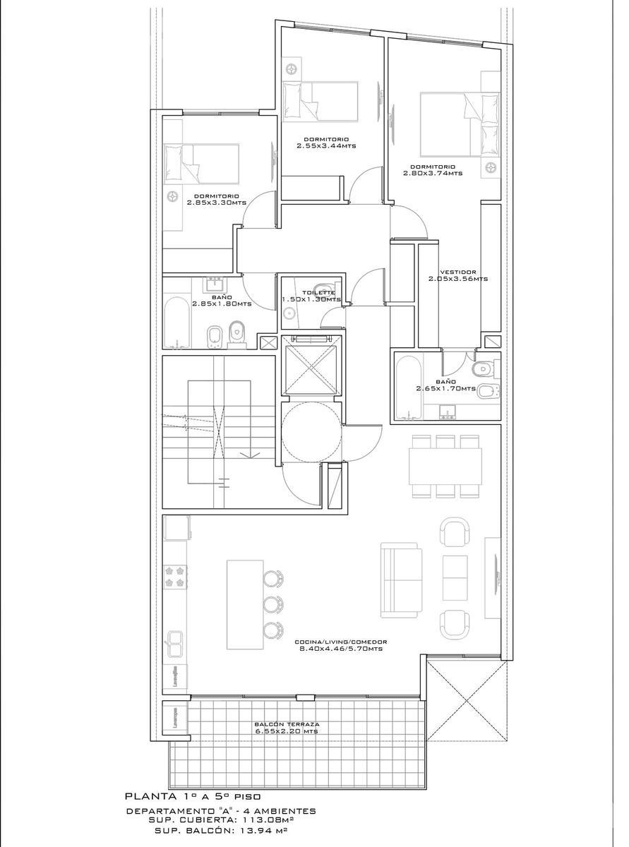 plano planta del piso 1 al 5