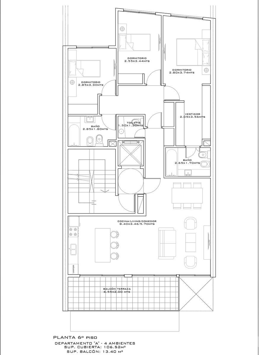 plano planta piso 6