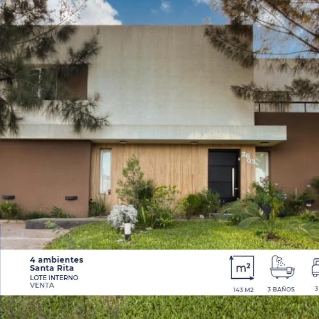 CASA EN VENTA 4 AMBIENTES SANTA RITA LOTE INTERNO