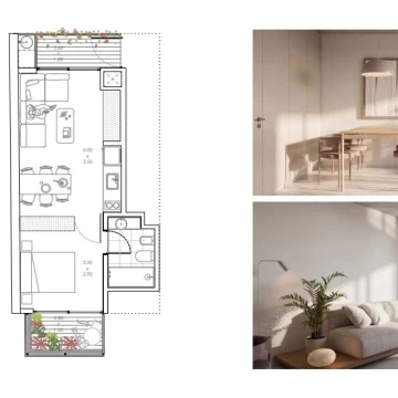 Venta Departamento 2 ambientes, 1 dormitorio en suite, balcón en Nuñez