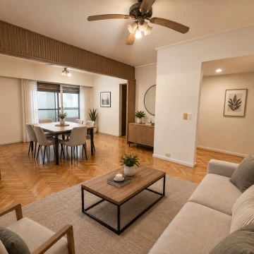 Departamento de 4 ambientes con 2 patios y cochera
