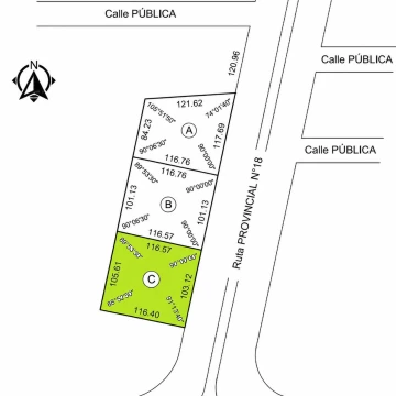 Terreno en  venta sobre ruta 18 km 6 