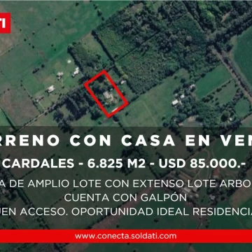 Terreno de 6.825m2 arbolada con Galpon en venta en Cardales