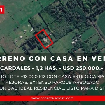 Venta Casa Quinta / Chacra con terreno de 1,2 has,  pileta, casa de casero, boxes en Los Cardales