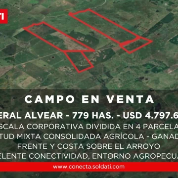 Venta - Campo mixto 4 parcelas de 779 has. totales en Gral.Alvear