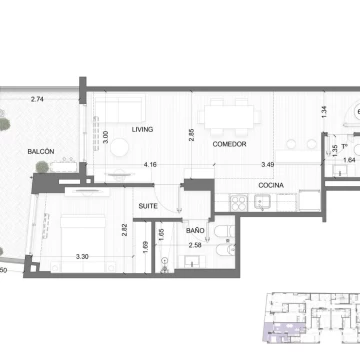 Venta Departamento 2 ambientes, 1 dormitorio en suite, toilette a estrenar en Balvanera