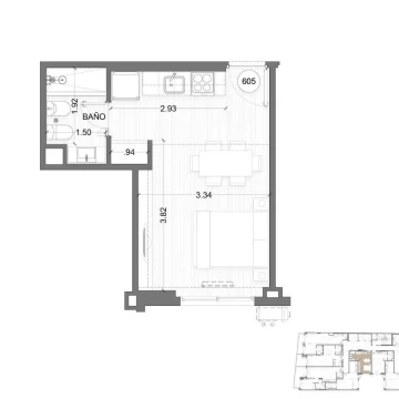 Venta Departamento monoambiente a estrenar en Balvanera