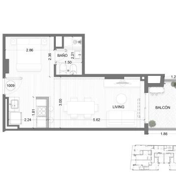 Venta Departamento a estrenar, monoambiente en L con balcón al contrafrente en Balvanera