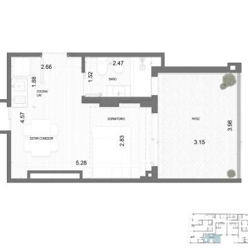Venta Departamento a estrenar, monoambiente en L con terraza en Balvanera