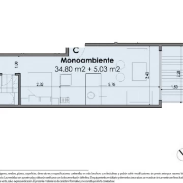 Monoambiente con Balcón 