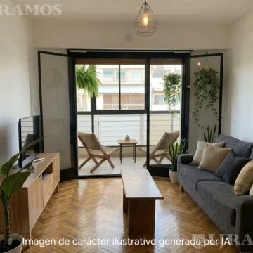Departamento de 3 ambientes de 60 m2 cubiertos  con balcón en alquiler en Belgrano.