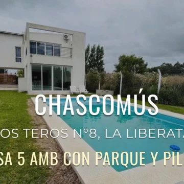 VENTA CASA QUINTA CHASCOMUS CON CABAÑAS Y PISCINA