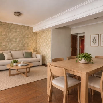 Departamento de dos ambientes con cochera y balcón aterrazado