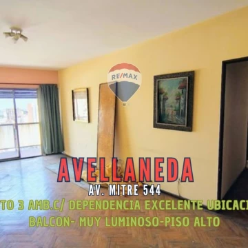 VENTA DEPARTAMENTO 3 AMB. C-DEP. BALCÓN AVELLANEDA