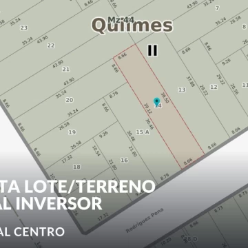 VENTA LOTE TERRENO BERNAL CENTRO IDEAL INVERSOR
