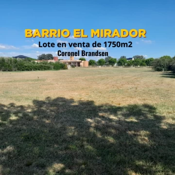 LOTE EN VENTA BARRIO EL MIRADOR - FINANCIA 100 %