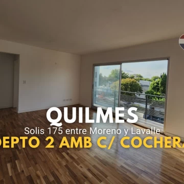 ALQUILER QUILMES ESTE DEPTO 2 AMBIENTES C/ COCHERA