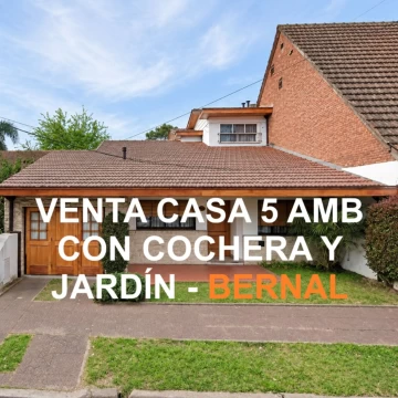 VENTA CASA 5 AMB CON COCHERA Y JARDÍN BERNAL