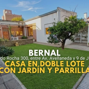VENTA CASA BERNAL DOBLE LOTE CON JARDIN Y PARRILLA